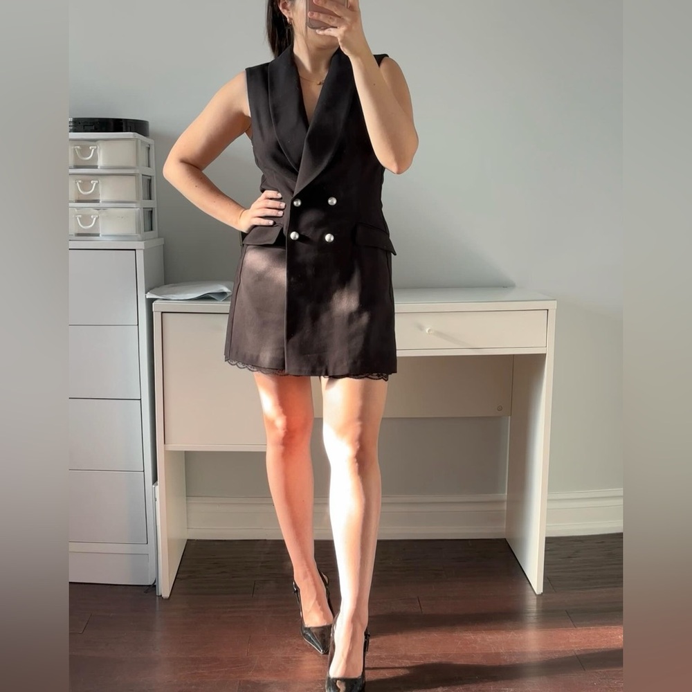 NWT Zara | Double Breasted Tuxedo Romper